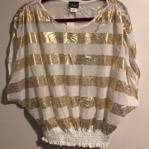 White and Gold Blouse